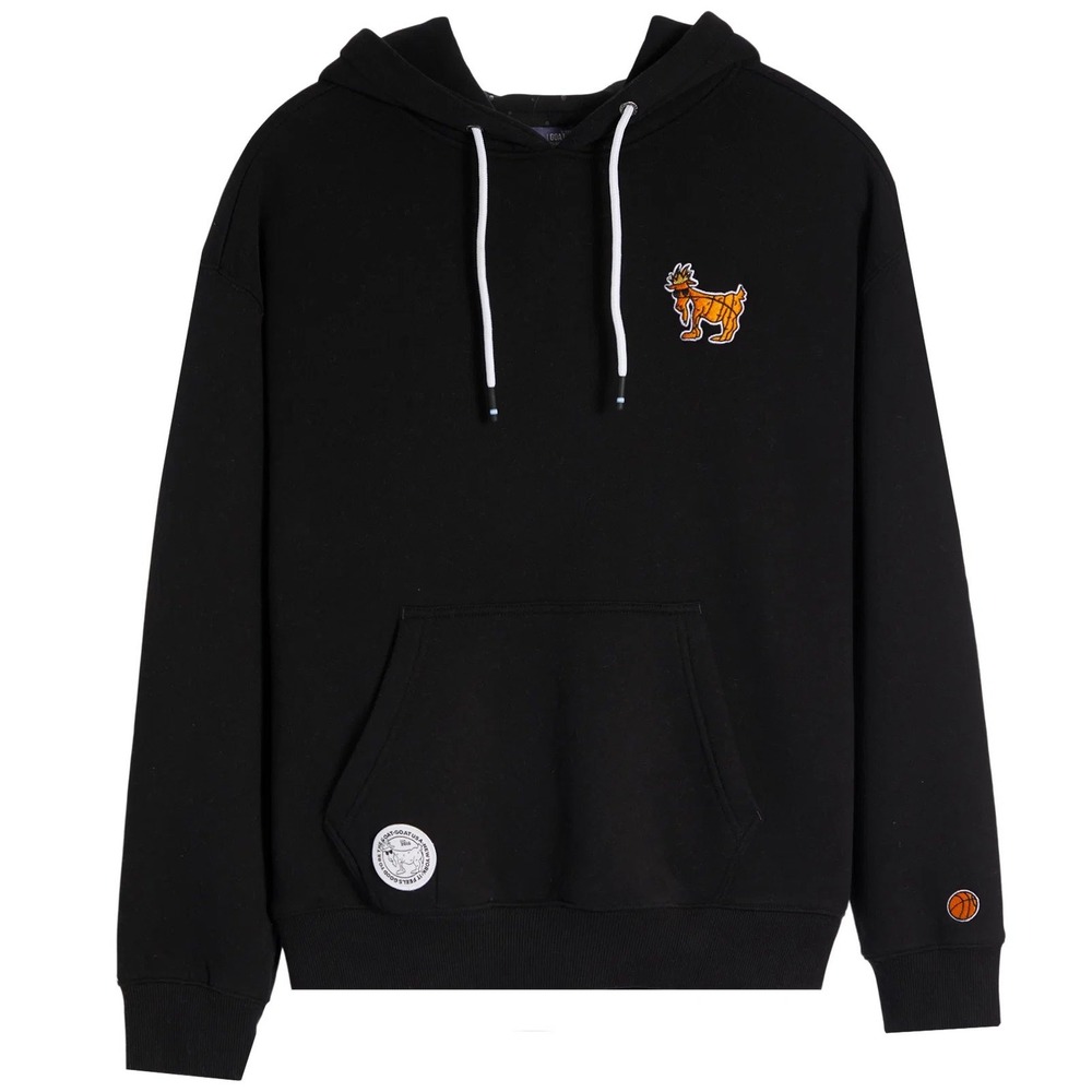 GOAT USA Hoodie Mens Medium Black Basketball Graphic Embroidered Sweatshirt
